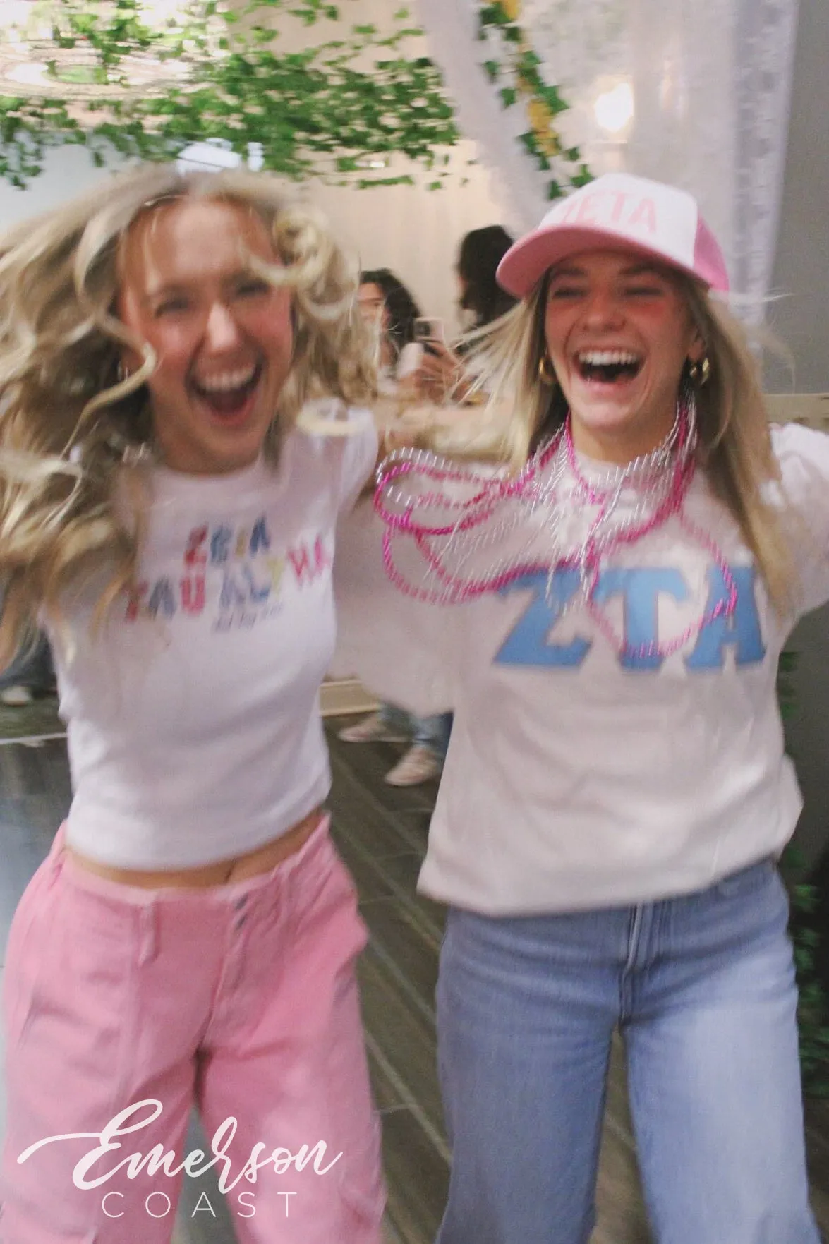 Zeta Tau Alpha Hand Stitch Letters Bid Day Baby Tee